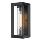 Golden Lighting 2073-OWM NB-SD Natural Black Golden Lighting Smyth 1-light Outdoor Wall In Natural Black And Seeded Glass Image 1