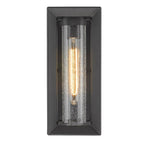 Golden Lighting Smyth Golden Lighting Smyth 1-light Outdoor Wall In Natural Black And Seeded Glass