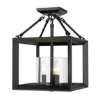 Golden Lighting 2073-SF BLK-CLR Matte Black Golden Lighting Smyth 3-light 17''h Semi-flush Mount In Matte Black And Clear Glass Image 4