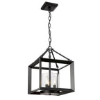 Golden Lighting 2073-SF BLK-CLR Matte Black Golden Lighting Smyth 3-light 17''h Semi-flush Mount In Matte Black And Clear Glass Image 3
