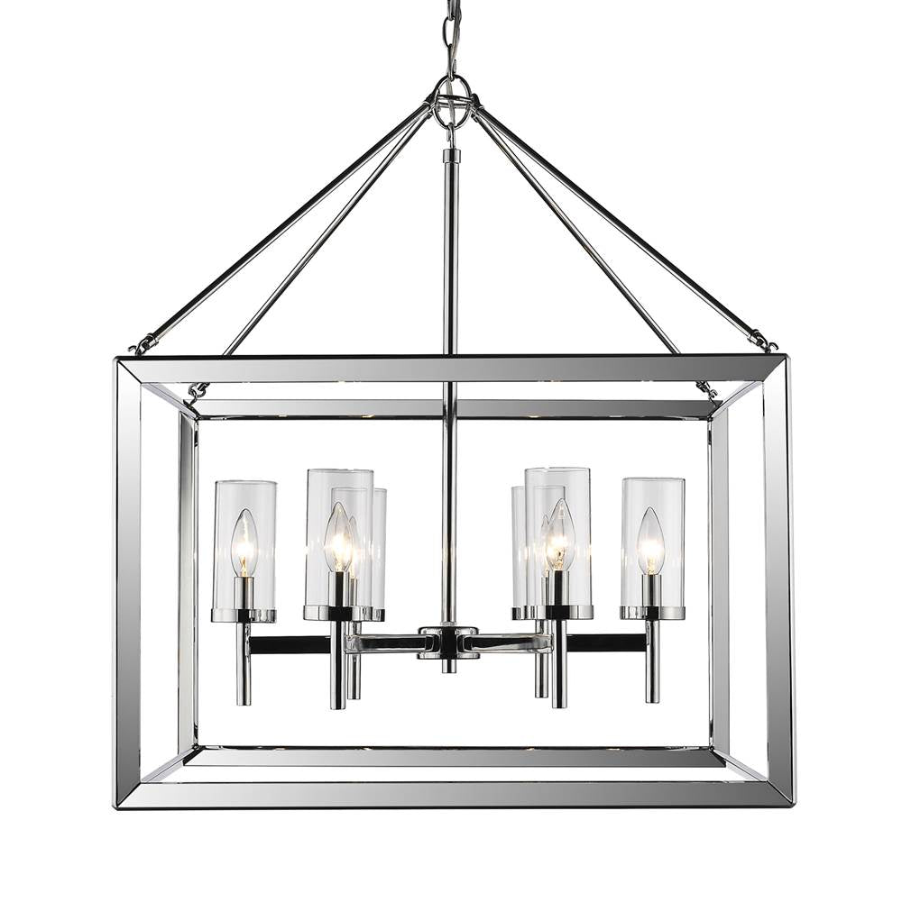 Golden Lighting 2074-6 CH-CLR Chrome Wry Lighting Smyth 6-light Chandelier In Chrome Image 1