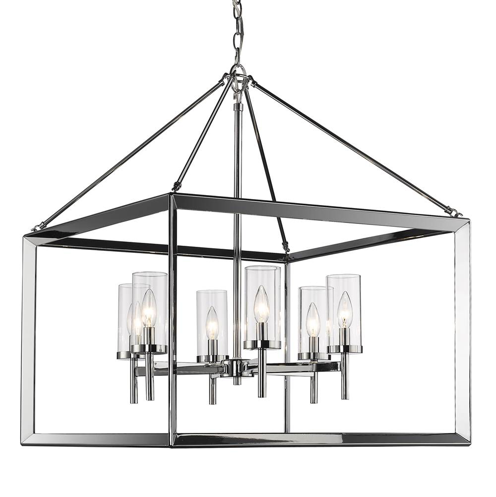 Golden Lighting Smyth Wry Lighting Smyth 6-light Chandelier In Chrome