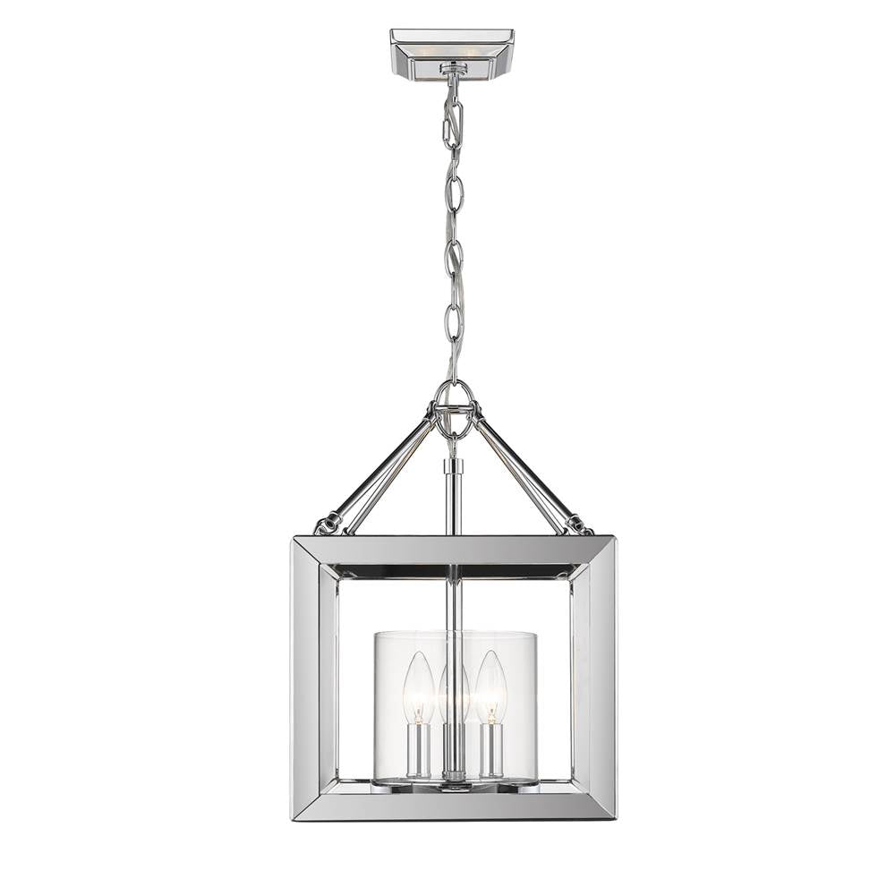 Golden Lighting 2074-SF CH-CLR Chrome Wry Lighting Smyth 3-light Semi-flush Mount In Chrome Image 1