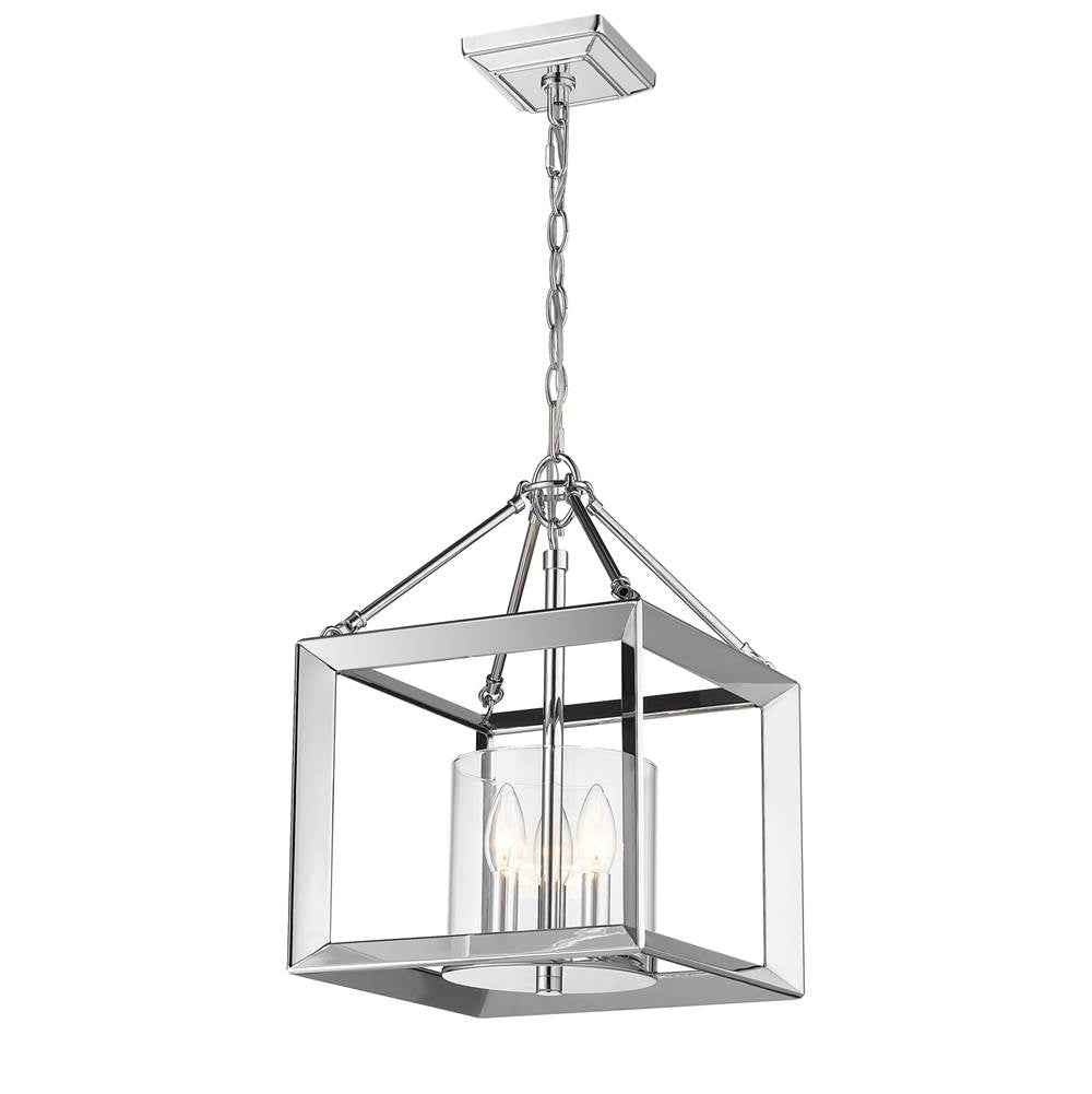 Golden Lighting Smyth Wry Lighting Smyth 3-light Semi-flush Mount In Chrome