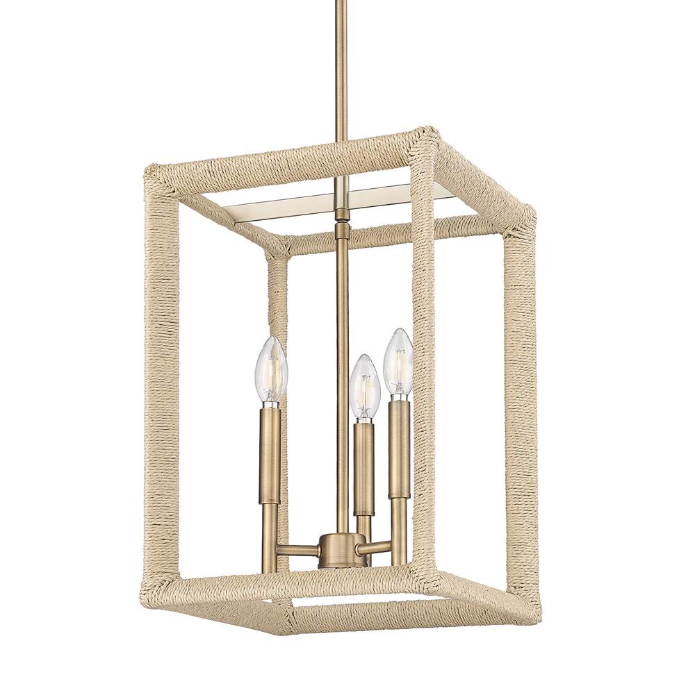 Golden Lighting 2075-3P MBS-LNR Modern Brass Wry Lighting Kimber 3-light Pendant In Modern Brass Image 1