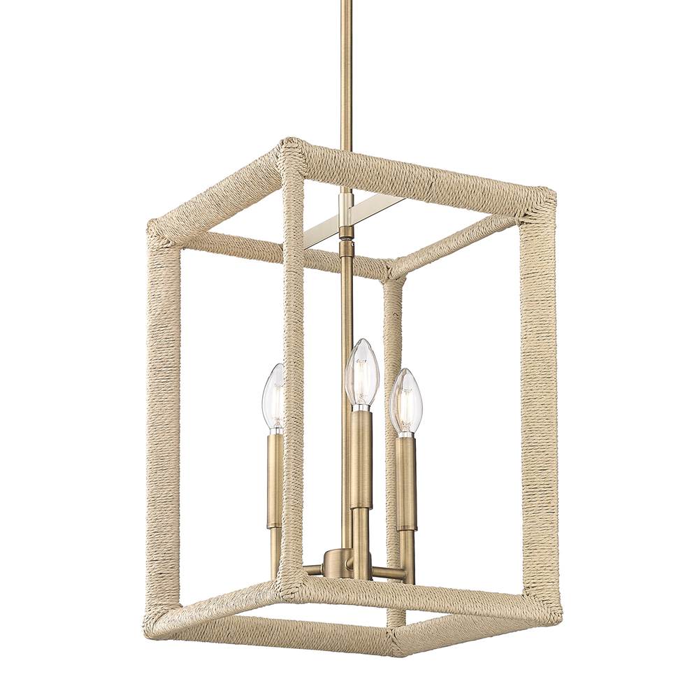 Golden Lighting 2075-3P MBS-LNR Modern Brass Wry Lighting Kimber 3-light Pendant In Modern Brass Image 4