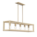 Golden Lighting 2075-LP MBS-LNR Modern Brass Wry Lighting Kimber 5-light Island Light In Modern Brass Image 4