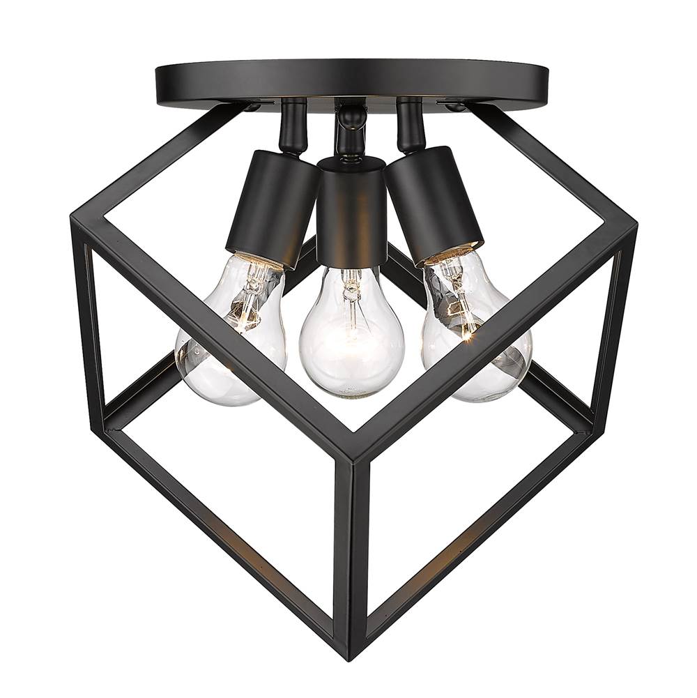 Golden Lighting Cassio Golden Lighting Cassio 3-light Semi-flush Mount In Matte Black
