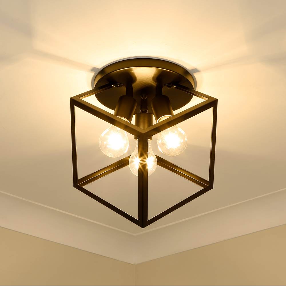 Golden Lighting 2086-3SF BLK Matte Black Golden Lighting Cassio 3-light Semi-flush Mount In Matte Black Image 3