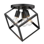 Golden Lighting 2086-3SF BLK Matte Black Golden Lighting Cassio 3-light Semi-flush Mount In Matte Black Image 1