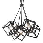 Golden Lighting 2086-5P BLK Matte Black Golden Lighting Cassio 5-light Chandelier In Matte Black Image 6