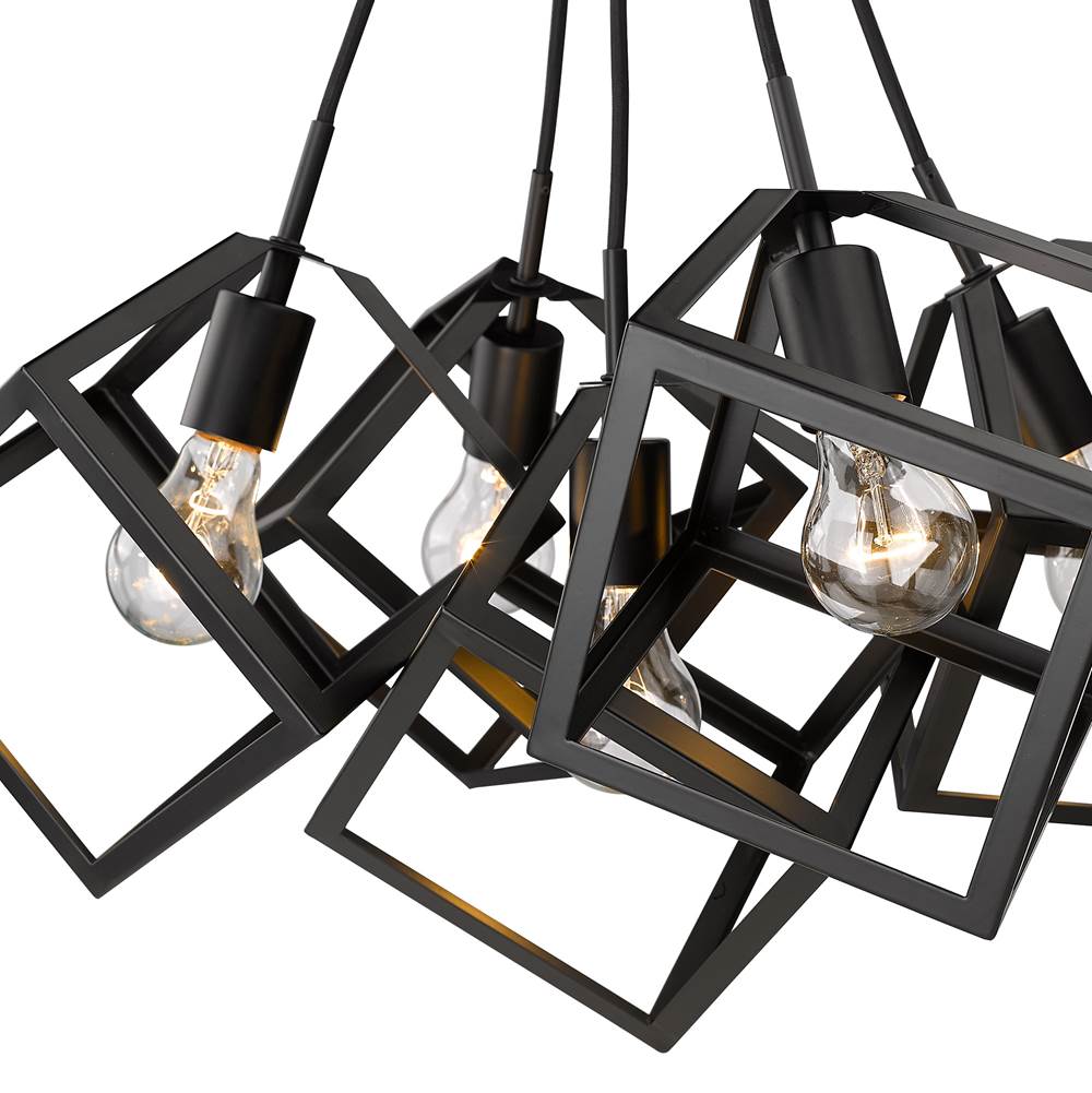 Golden Lighting 2086-5P BLK Matte Black Golden Lighting Cassio 5-light Chandelier In Matte Black Image 5