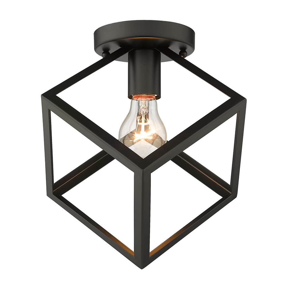 Golden Lighting 2086-FM BLK Matte Black Golden Lighting Cassio 1-light Flush Mount In Matte Black Image 3