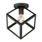 Golden Lighting 2086-FM BLK Matte Black Golden Lighting Cassio 1-light Flush Mount In Matte Black Image 3
