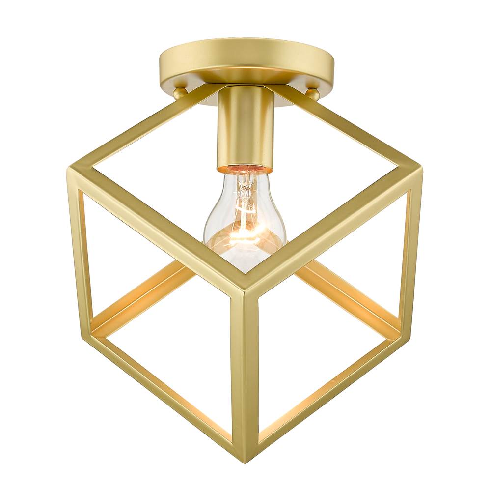 Golden Lighting 2086-FM OG Olympic Gold Golden Lighting Cassio 1-light Flush Mount In Olympic Gold Image 3