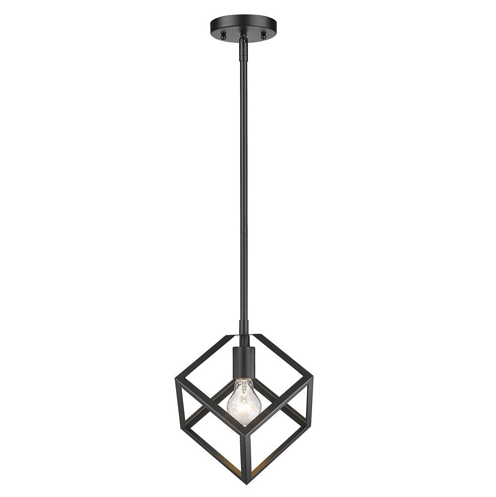 Golden Lighting Cassio Golden Lighting Cassio 1-light Pendant In Matte Black