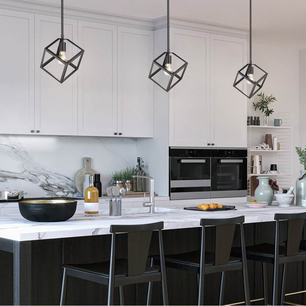 Golden Lighting 2086-M1L BLK Matte Black Golden Lighting Cassio 1-light Pendant In Matte Black Image 3