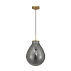 Golden Lighting 2088-12P BCB-SMP Brushed Champagne Brass Wry Lighting Drop 1-light Pendant In Brushed Champagne Brass And Smoke Plated Glass Image 4