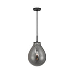 Golden Lighting Drop Wry Lighting Drop 1-light Pendant In Brushed Champagne Brass And Smoke Plated Glass