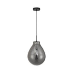 Golden Lighting 2088-12P BLK-SMP Matte Black Wry Lighting Drop 1-light Pendant In Matte Black And Smoke Plated Glass Image 4