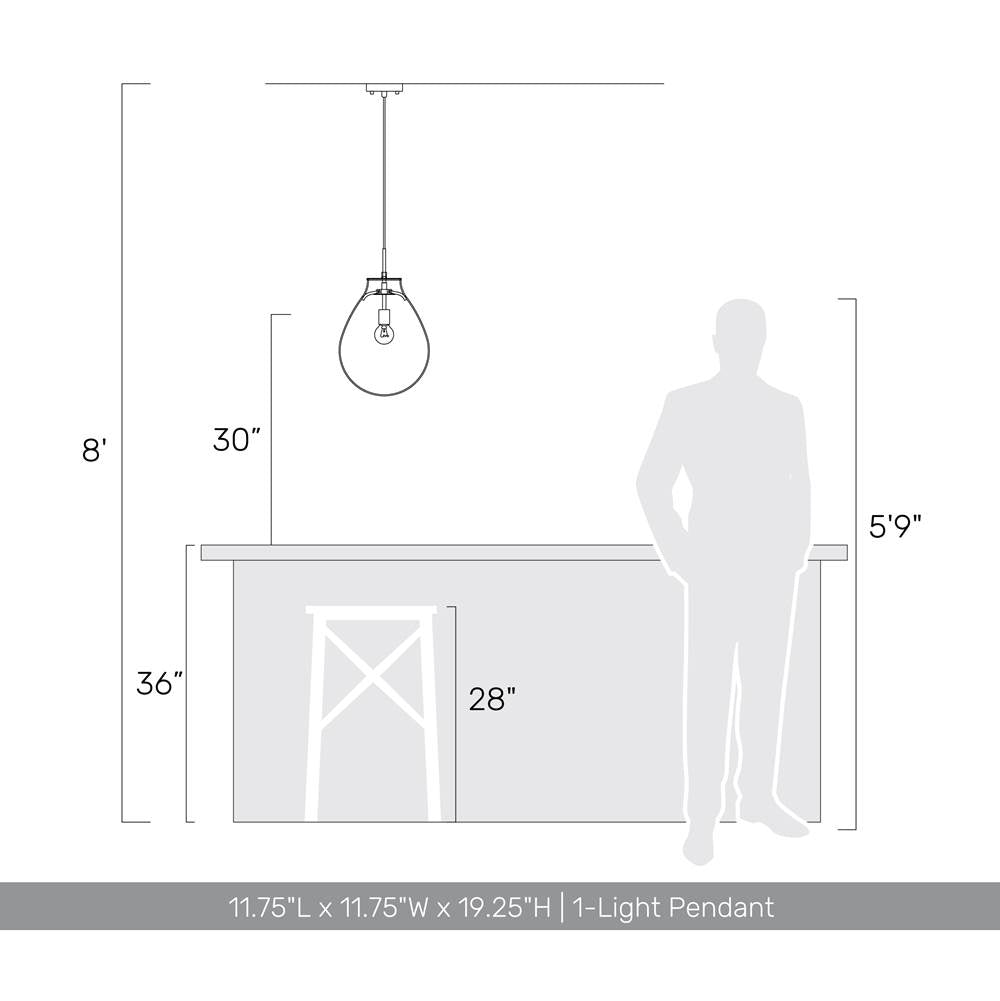 Golden Lighting 2088-12P BLK-SMP Matte Black Wry Lighting Drop 1-light Pendant In Matte Black And Smoke Plated Glass Image 2