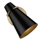 Golden Lighting 2122-1W MBS-BLK Modern Brass Golden Lighting Reeva 1-light Wall Sconce In Modern Brass And Matte Black Shade Image 5
