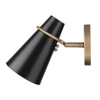 Golden Lighting 2122-1W MBS-BLK Modern Brass Golden Lighting Reeva 1-light Wall Sconce In Modern Brass And Matte Black Shade Image 4