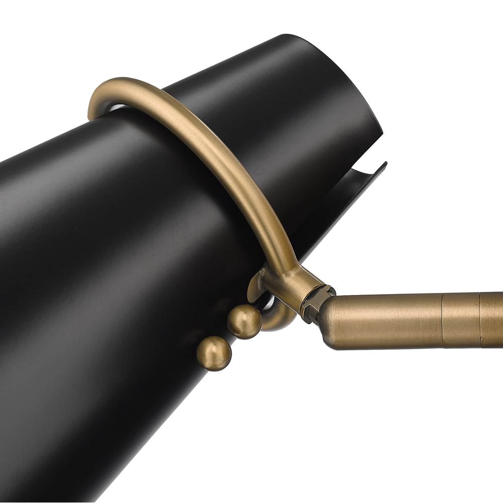 Golden Lighting 2122-1W MBS-BLK Modern Brass Golden Lighting Reeva 1-light Wall Sconce In Modern Brass And Matte Black Shade Image 3