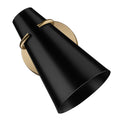 Golden Lighting 2122-1W MBS-BLK Modern Brass Golden Lighting Reeva 1-light Wall Sconce In Modern Brass And Matte Black Shade Image 1