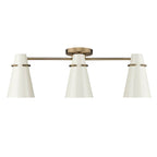 Golden Lighting Reeva Golden Lighting Reeva 3-light Semi-flush Mount In Modern Brass And Glossy Ecru Shade