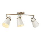 Golden Lighting 2122-3SF MBS-GE Modern Brass Golden Lighting Reeva 3-light Semi-flush Mount In Modern Brass And Glossy Ecru Shade Image 7