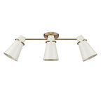 Golden Lighting 2122-3SF MBS-GE Modern Brass Golden Lighting Reeva 3-light Semi-flush Mount In Modern Brass And Glossy Ecru Shade Image 1