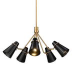 Golden Lighting 2122-5 MBS-BLK Modern Brass Golden Lighting Reeva 5-light Chandelier In Modern Brass And Matte Black Shade Image 7