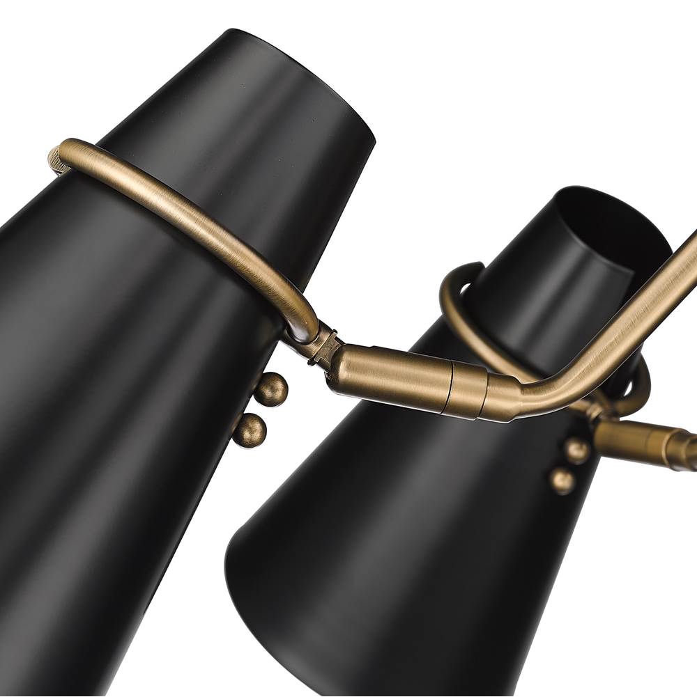 Golden Lighting 2122-5 MBS-BLK Modern Brass Golden Lighting Reeva 5-light Chandelier In Modern Brass And Matte Black Shade Image 4