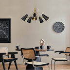 Golden Lighting 2122-5 MBS-BLK Modern Brass Golden Lighting Reeva 5-light Chandelier In Modern Brass And Matte Black Shade Image 3