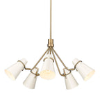 Golden Lighting 2122-5 MBS-GE Modern Brass Golden Lighting Reeva 5-light Chandelier In Modern Brass And Glossy Ecru Shade Image 7