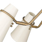 Golden Lighting 2122-5 MBS-GE Modern Brass Golden Lighting Reeva 5-light Chandelier In Modern Brass And Glossy Ecru Shade Image 4