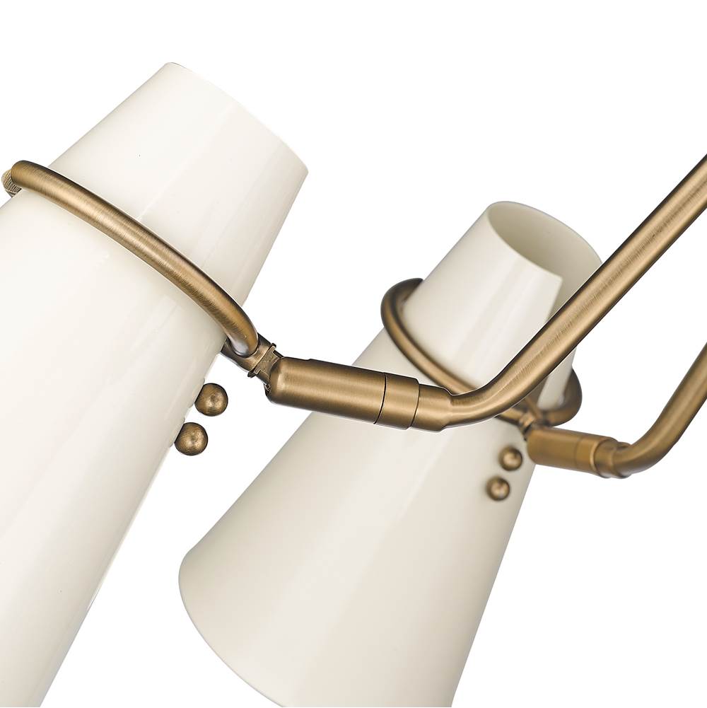Golden Lighting 2122-5 MBS-GE Modern Brass Golden Lighting Reeva 5-light Chandelier In Modern Brass And Glossy Ecru Shade Image 4