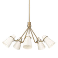 Golden Lighting 2122-5 MBS-GE Modern Brass Golden Lighting Reeva 5-light Chandelier In Modern Brass And Glossy Ecru Shade Image 1