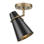 Golden Lighting 2122-SF MBS-BLK Modern Brass Golden Lighting Reeva 1-light Semi-flush Mount In Modern Brass And Matte Black Shade Image 5