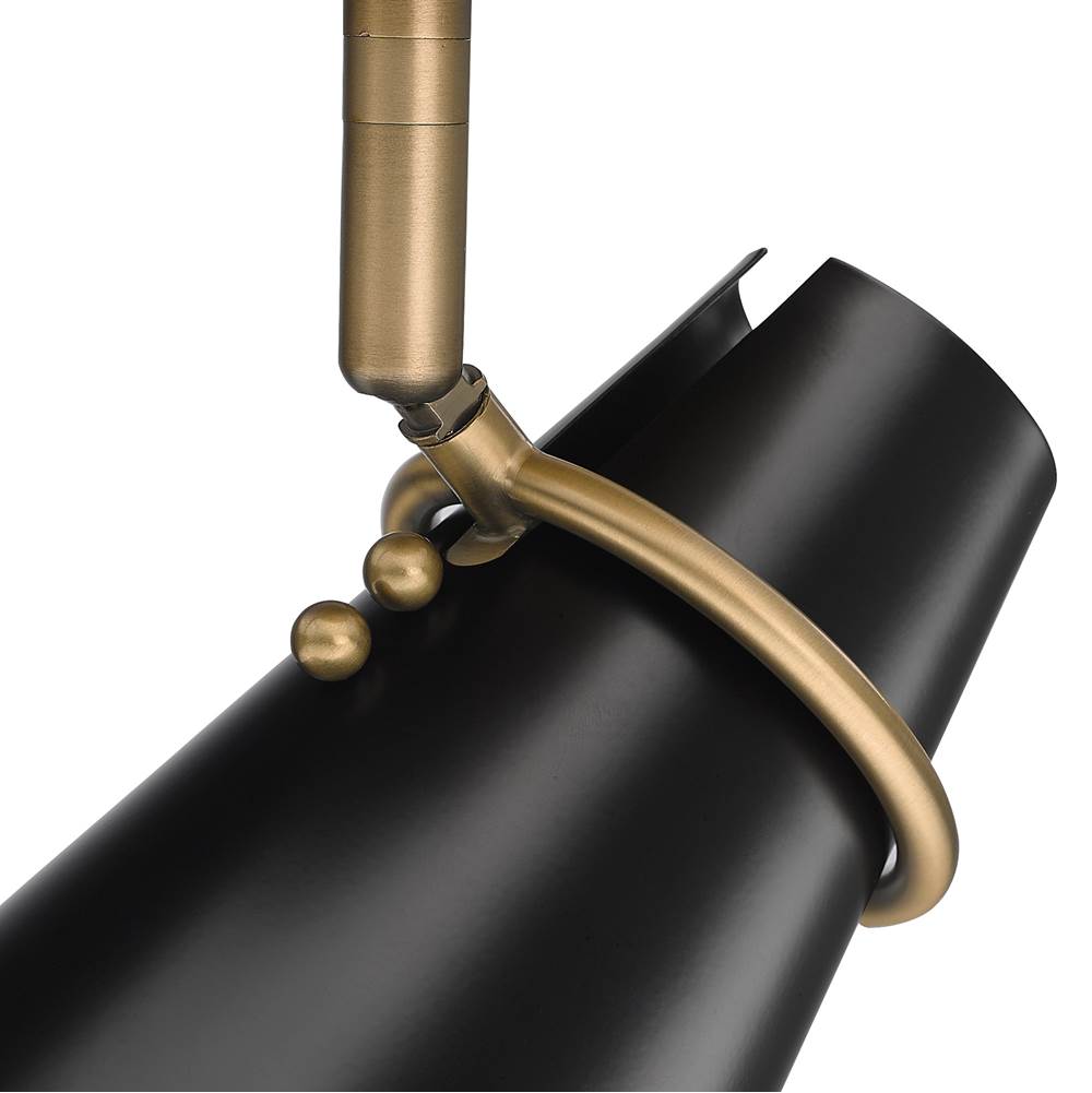 Golden Lighting 2122-SF MBS-BLK Modern Brass Golden Lighting Reeva 1-light Semi-flush Mount In Modern Brass And Matte Black Shade Image 3