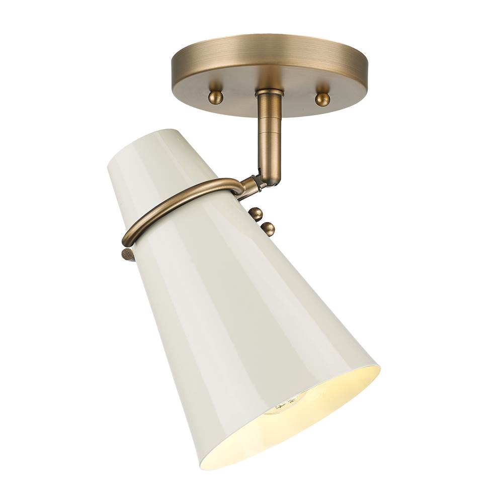 Golden Lighting 2122-SF MBS-GE Modern Brass Golden Lighting Reeva 1-light Semi-flush Mount In Modern Brass And Glossy Ecru Shade Image 5