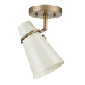 Golden Lighting 2122-SF MBS-GE Modern Brass Golden Lighting Reeva 1-light Semi-flush Mount In Modern Brass And Glossy Ecru Shade Image 1