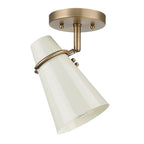 Golden Lighting 2122-SF MBS-GE Modern Brass Golden Lighting Reeva 1-light Semi-flush Mount In Modern Brass And Glossy Ecru Shade Image 1