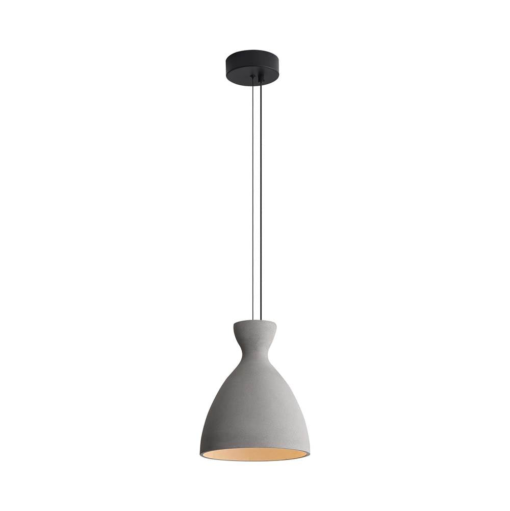 Golden Lighting 2173-10 GCT Matte Black Golden Lighting Aethera 10in Integrated Led Pendant In Grey Cement Image 1