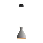 Golden Lighting 2173-10 GCT Matte Black Golden Lighting Aethera 10in Integrated Led Pendant In Grey Cement Image 1