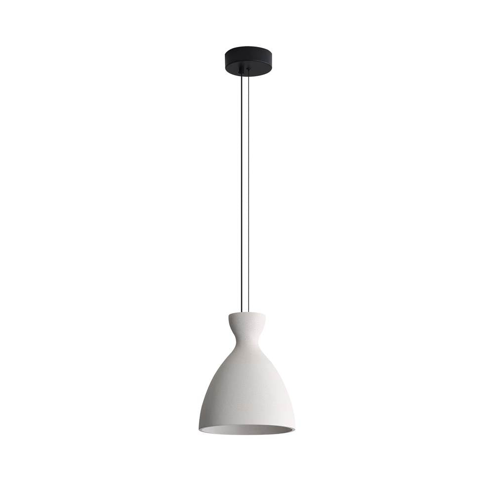 Golden Lighting 2173-10 WCT Matte Black Golden Lighting Aethera 10in Integrated Led Pendant In White Sandstone Cement Image 1