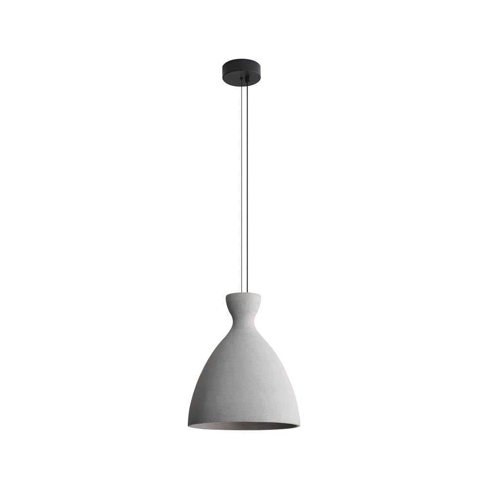 Golden Lighting 2173-14 GCT Matte Black Golden Lighting Aethera 14in Integrated Led Pendant In Grey Cement Image 1