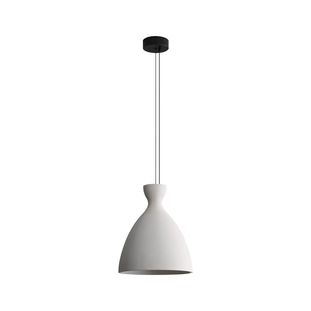 Golden Lighting 2173-14 WCT Matte Black Golden Lighting Aethera 14in Integrated Led Pendant In White Sandstone Cement Image 1