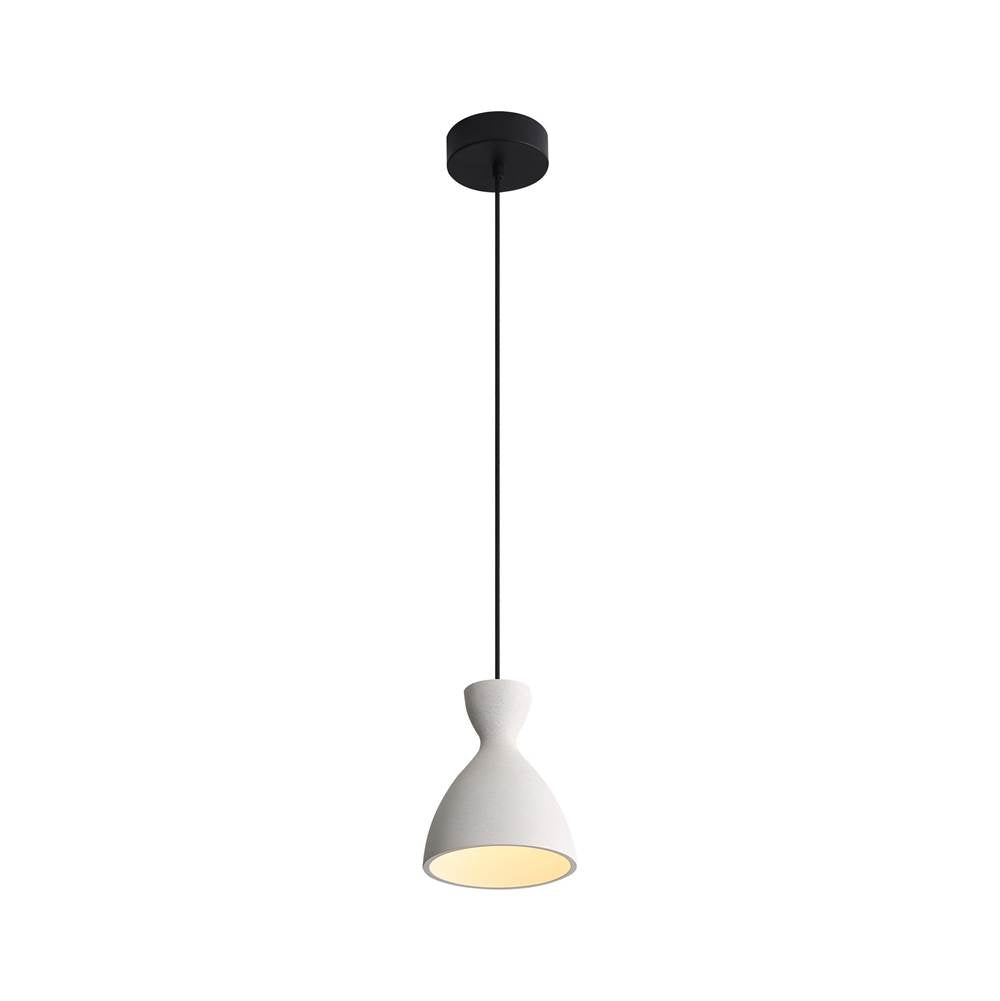 Golden Lighting 2173-7 WCT Matte Black Golden Lighting Aethera 7in Integrated Led Pendant In White Sandstone Cement Image 1